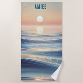 Toalla De Playa Relajando el océano y el amanecer