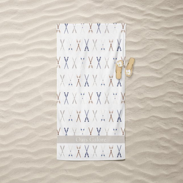 Toalla De Playa Remos de Barco Remos Blancos Galore  (Oars Galore White Beach Towel)