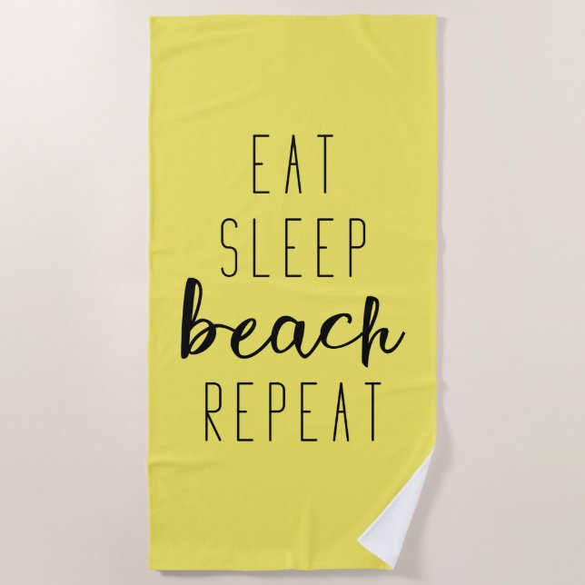 Toalla De Playa Repetición de Eat Sleep Beach (Anverso)
