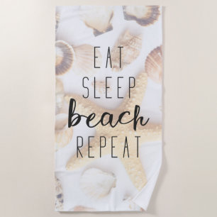 Toalla De Playa Repetición de Eat Sleep Beach