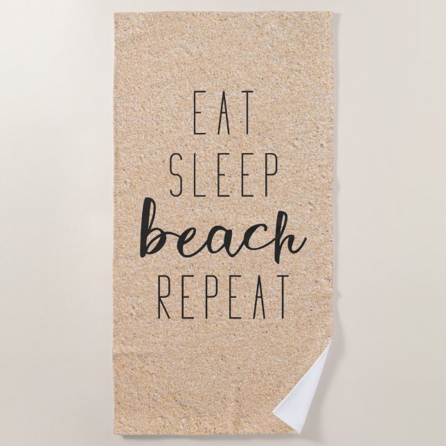 Toalla De Playa Repetición de Eat Sleep Beach (Anverso)