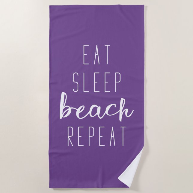 Toalla De Playa Repetición de Eat Sleep Beach (Anverso)