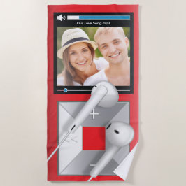 Toalla De Playa Reproductor de MP3 con foto y canción personalizad