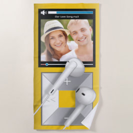 Toalla De Playa Reproductor de MP3 con foto y canción personalizad