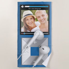Toalla De Playa Reproductor de MP3 con foto y canción personalizad