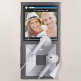 Toalla De Playa Reproductor de MP3 con foto y nombre de canción pe