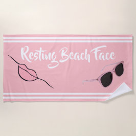 Toalla De Playa Resting Beach Face Pink Beach Towel