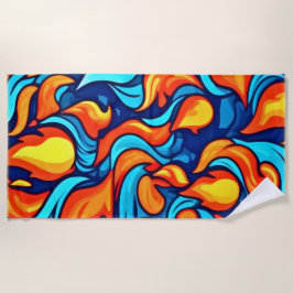 Toalla De Playa Resumen azul llamativo