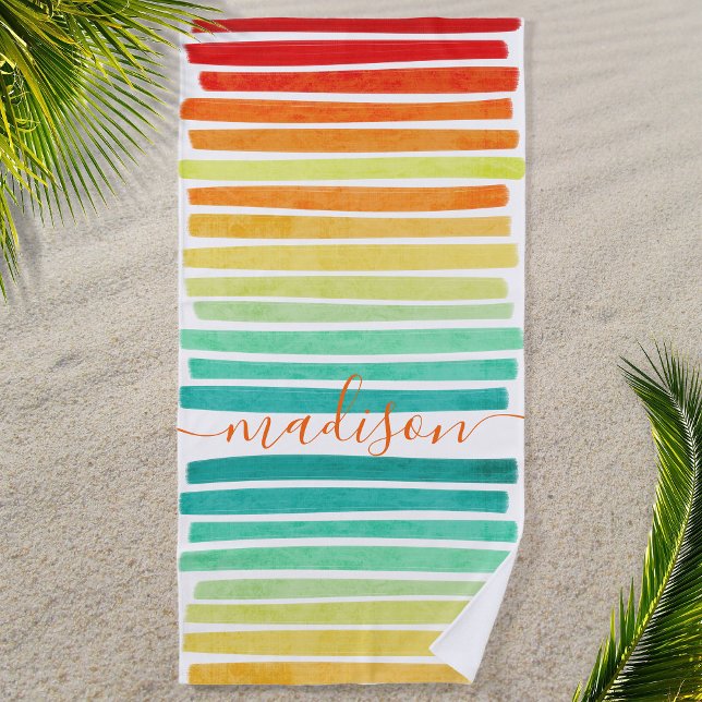Toalla De Playa Resumen Colores tropicales modernos Rodamientos de (Lovely beach towel in summer tropical colors. Personalize it with name or customize further!)