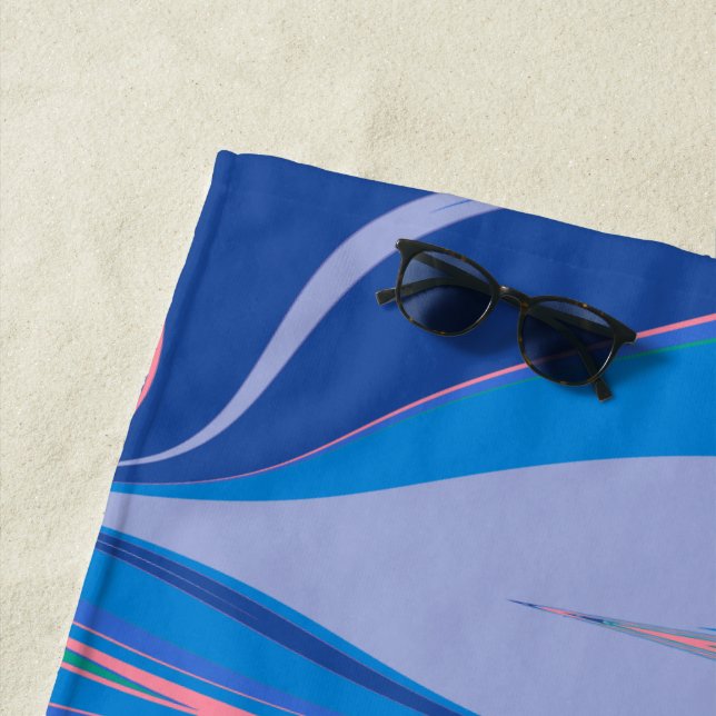 Toalla De Playa Resumen de arte de mármol en azul brillante y colo (In situ)