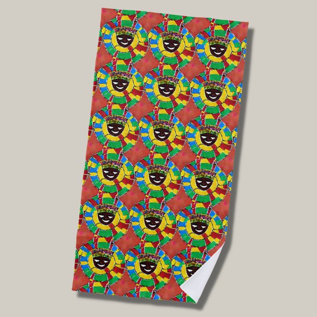 Toalla De Playa Resumen de cara con dirección en el patrón circula (Subido por el creador)