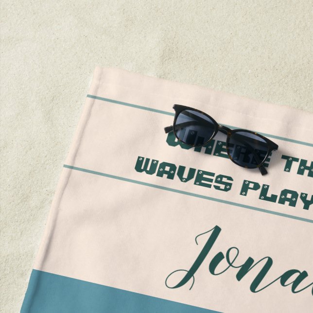 Toalla De Playa Resumen De Líneas De Oleada De Patrón De Playa Mar (In situ)