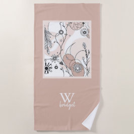 Toalla De Playa Resumen del estilo Minimalista Earthy Boho