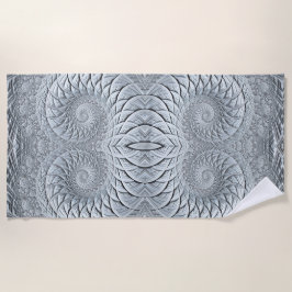 Toalla De Playa Resumen Espiral gris claro Fractal