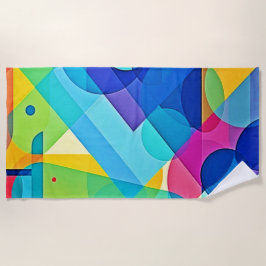 Toalla De Playa Resumen geométrico vibrante