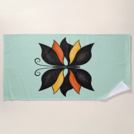 Toalla De Playa Resumen Mariposa Rara Extraña Hermosa Inscripción