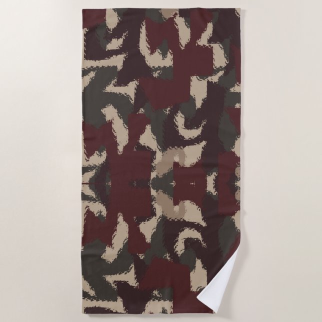 Toalla De Playa Resumen Modelo de camuflaje militar (Anverso)