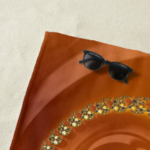 Resumen Naranja dorado gradiente espiral fractal