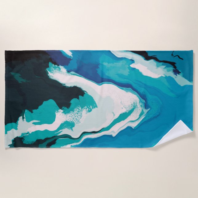 Toalla De Playa Resumen Pastel Paint Lagoon Edition (Anverso)