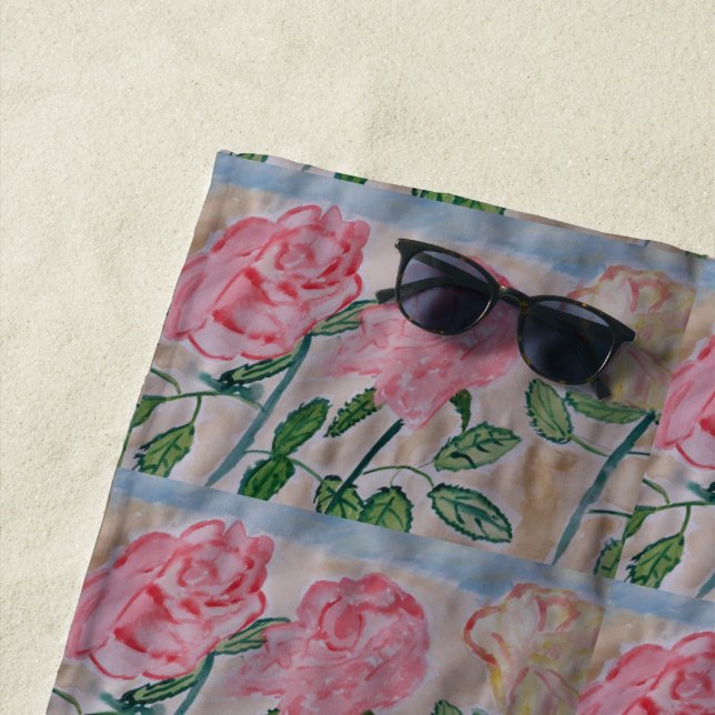 Toalla De Playa Resumen Rosas de verano (In situ)
