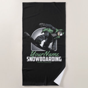 Toalla De Playa Retirada personalizada de snowboard