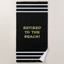 Retirado A La Playa, Rayas Blancas, Negro