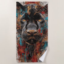 Retrato de arte callejero de Pantera Negra