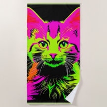 Retrato de gato neón