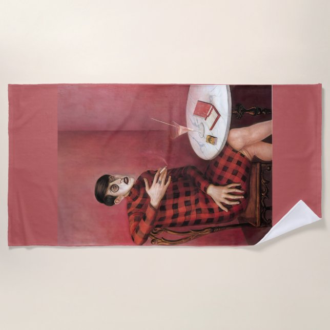 Toalla De Playa Retrato de la periodista Sylvia Von Harden Otto (Anverso)