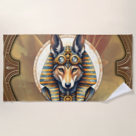 Toalla De Playa Retrato de Steampunk Anubis Fox