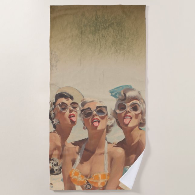 Toalla De Playa Retro Beach Pin-Up Vibes (Anverso)
