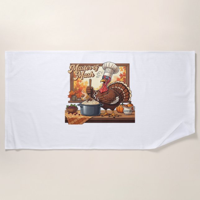 Toalla De Playa Retro Chef Turkey Thankding Classic T-Shirt (Anverso)