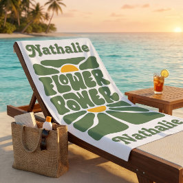 Toalla de Playa Retro con Nombre - Regalo Personal