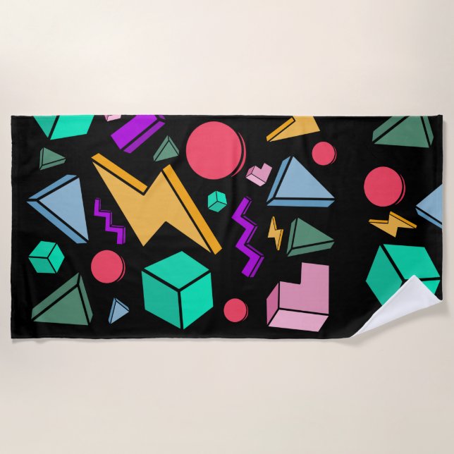 Toalla De Playa Retro de cosecha estética de los años 80 (Anverso)