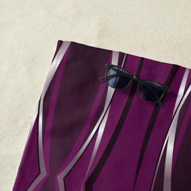 Toalla de playa - Retro de plata magenta (In situ)
