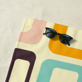 Toalla De Playa Retro geometric pattern in light beige background