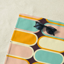 Toalla De Playa Retro geometric pattern with vertical ovals
