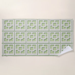 Toalla de playa Retro Green Trellis