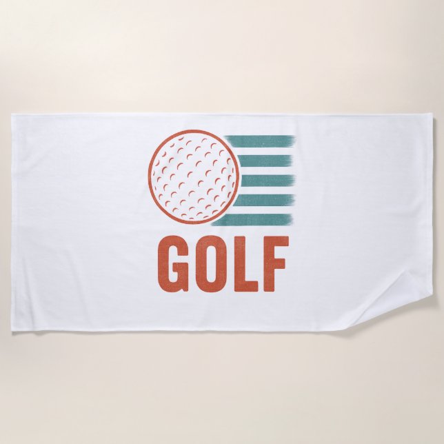 Toalla De Playa Retro Grunge Golf (Anverso)