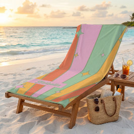 Toalla de Playa Retro Personalizada con Nombre - V