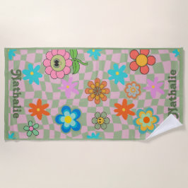 Toalla de playa Retro personalizada | Regalo de no