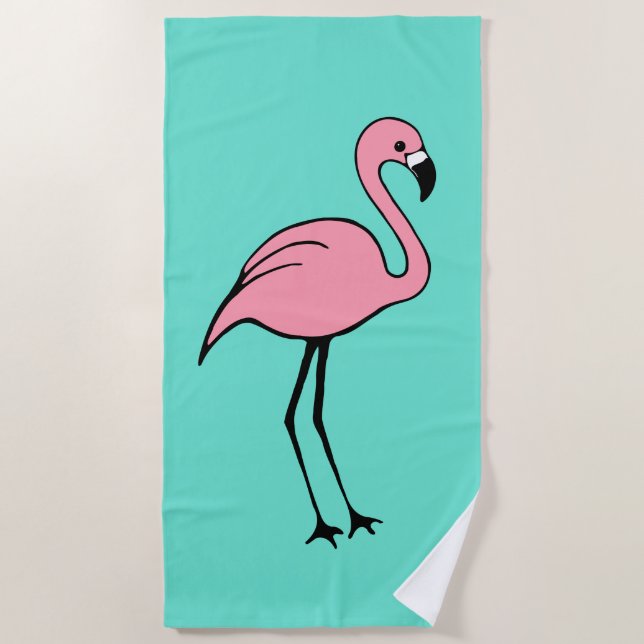 Toalla De Playa Retro Pink Flamingo Beach Pool Towel Vacation Gift (Anverso)