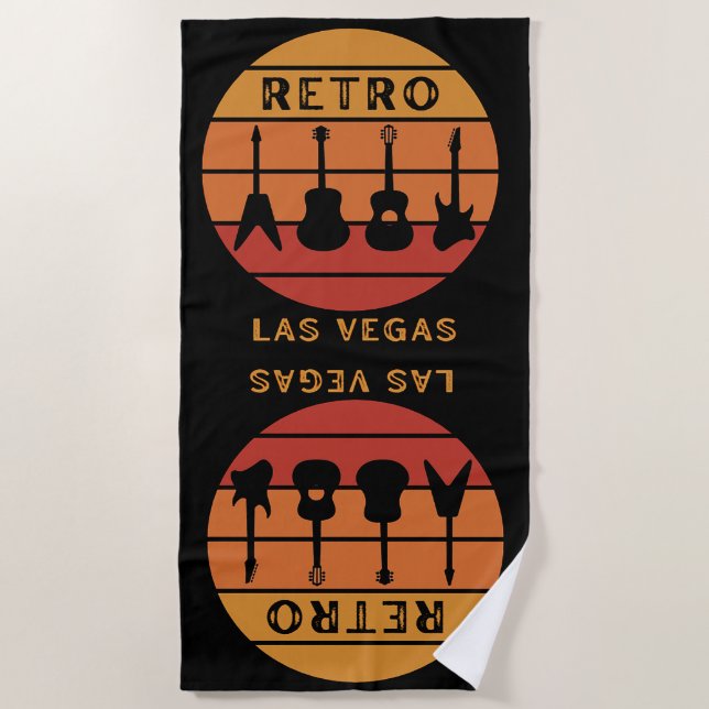 Toalla de playa Retro Rock Las Vegas (Anverso)