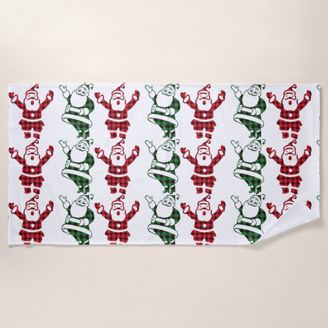 toalla de playa RETRO SANTA CLAUS NAVIDADES (Anverso)