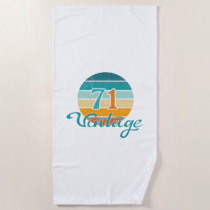 Toalla De Playa Retro Sunset 71 Vintage Distressed