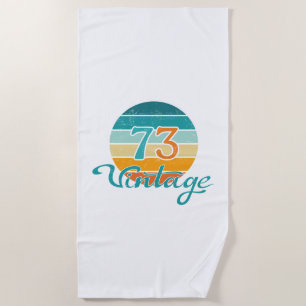 Toalla De Playa Retro Sunset 73 Vintage Distressed