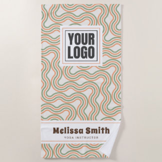 Toalla De Playa Retro Wavy Abstract Pattern Custom Beach Towel