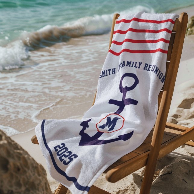 Toalla De Playa Reunión de la Marina y la Familia Náutica Roja (Subido por el creador)