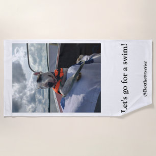 Toalla De Playa Rex La TV Terrier "Lets.go para una nadada!"
