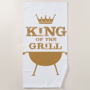 Toalla De Playa Rey Del Grill, Oro